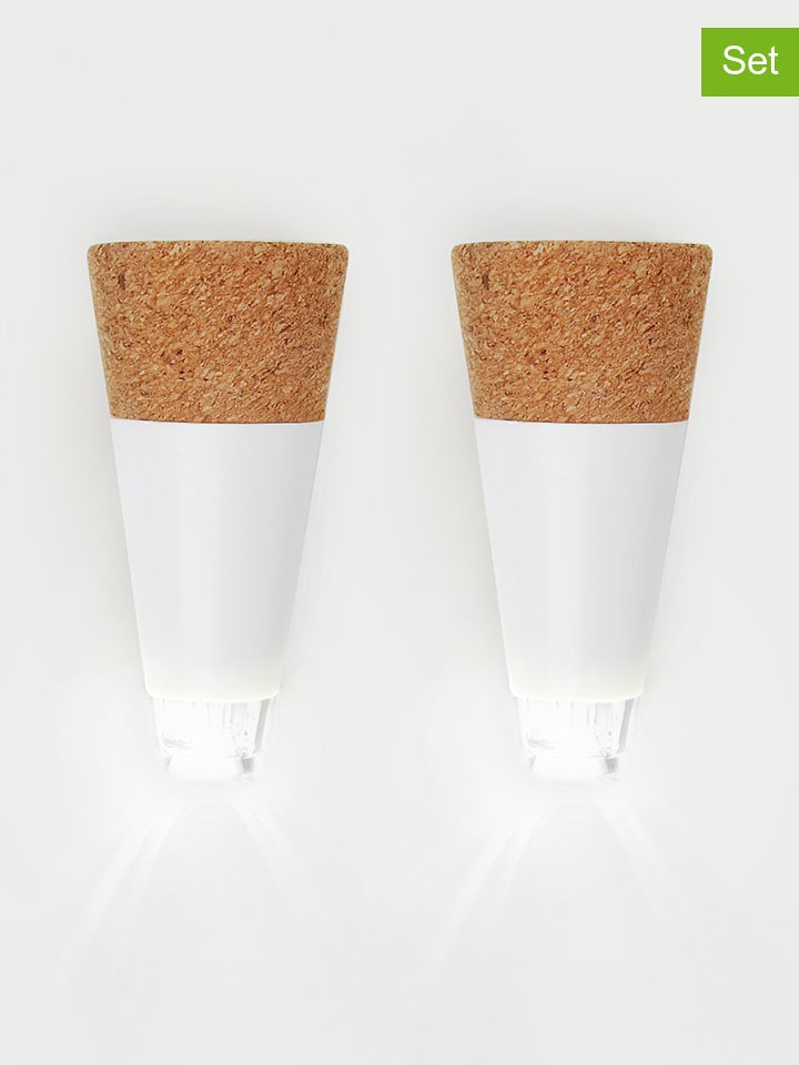 2er-Set: LED-Flaschenleuchte ''Bottle Light'' in Warmweiß - (L)5 cm