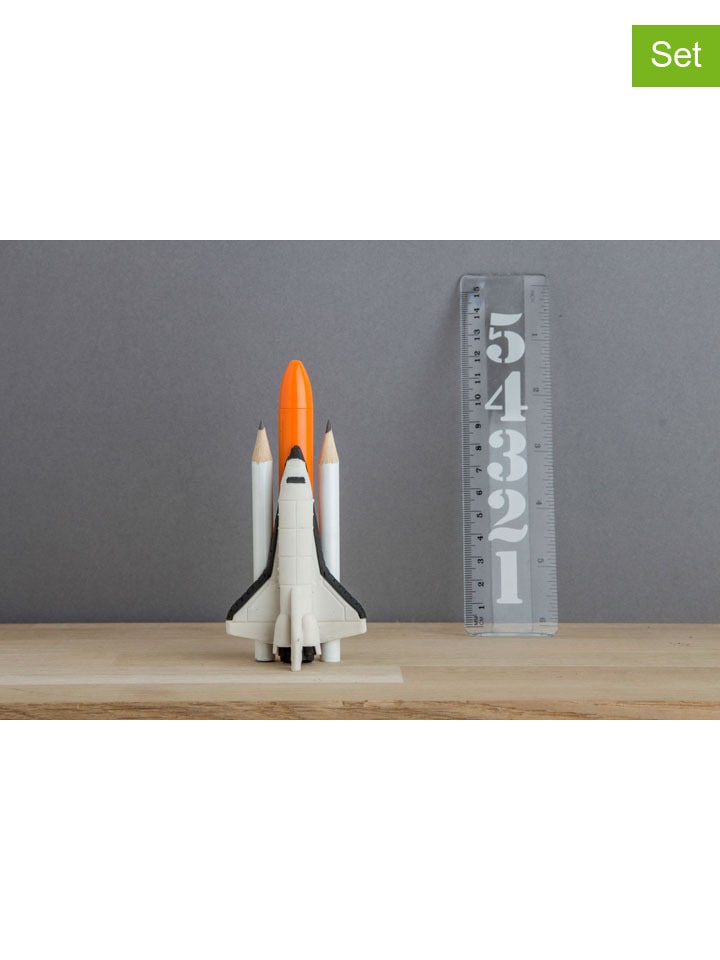 5tlg. Schreibwaren-Set ''Space'' in Weiß/ Orange - ab 6 Jahren