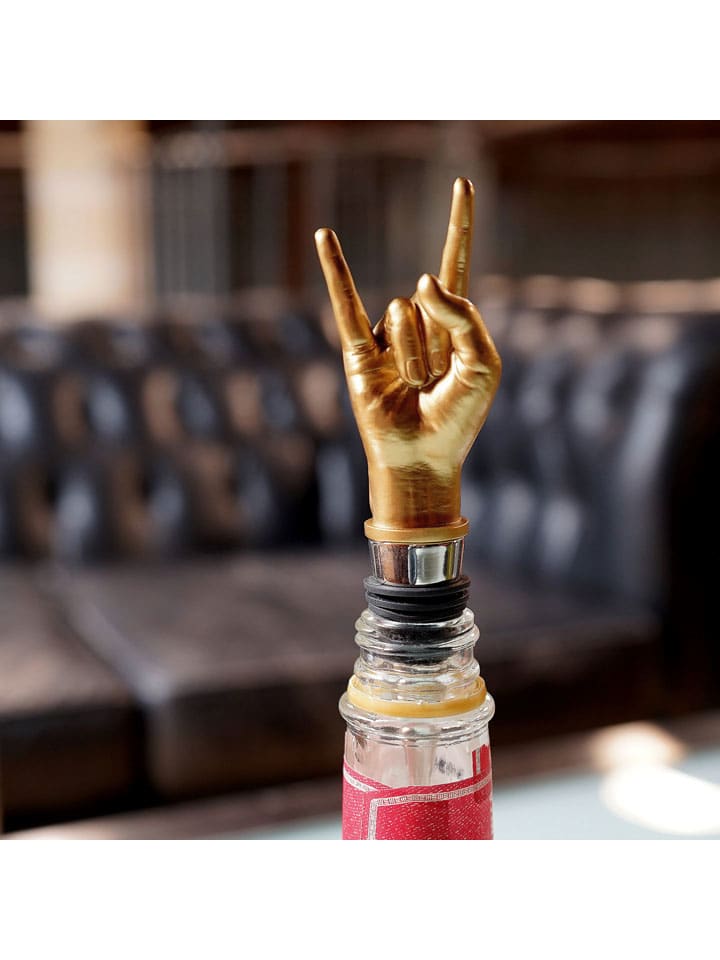 Zamknięcie "Rock On Bottle" w kolorze złotym do butelki - dł. 14 cm