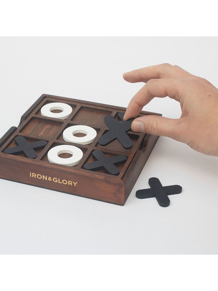 Gra planszowa "Tic-Tac-Toe" w kolorze brązowym - 8+
