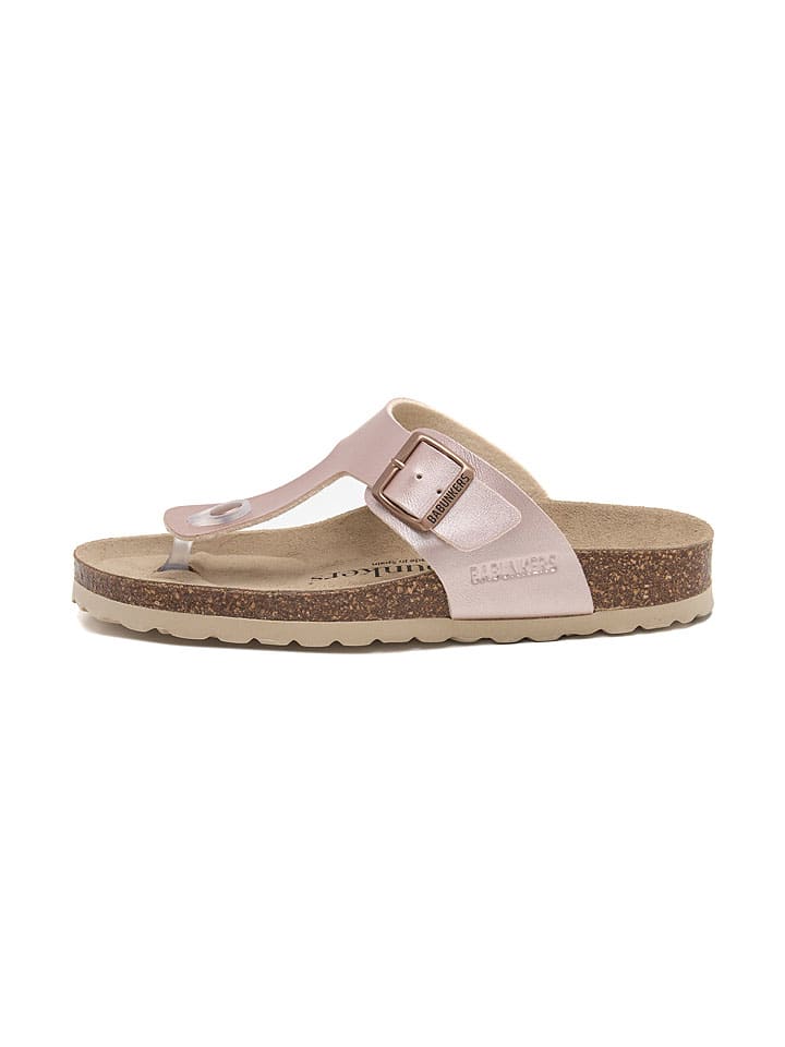 Leder-Zehentrenner in Rosa in Rosa