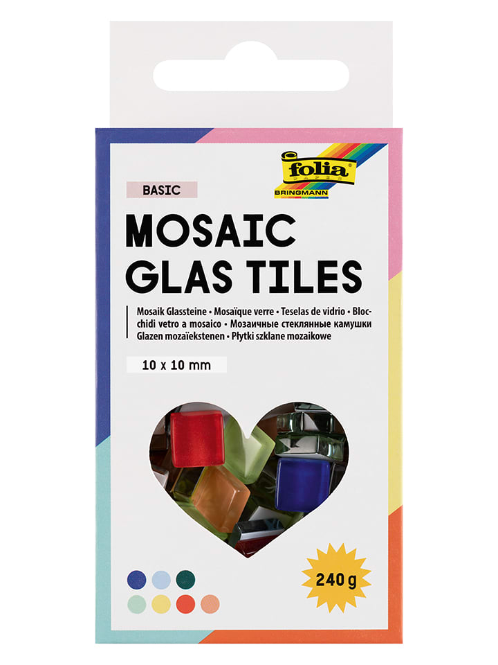 Szklane płytki mozaikowe (250 szt.) "Basic" - 10+