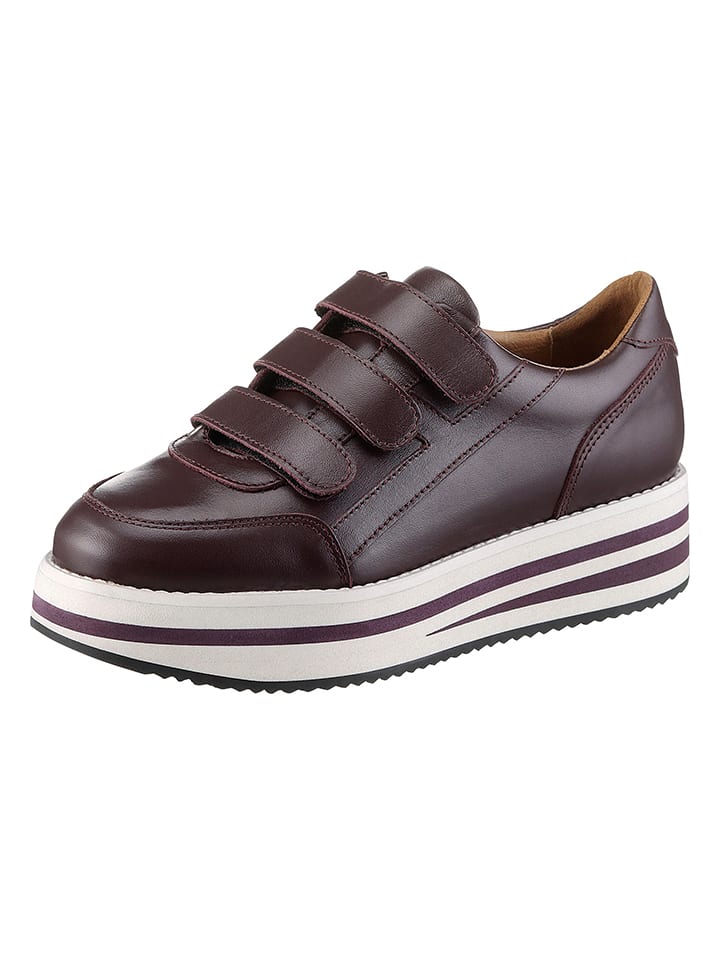 Leder-Sneakers in Bordeaux