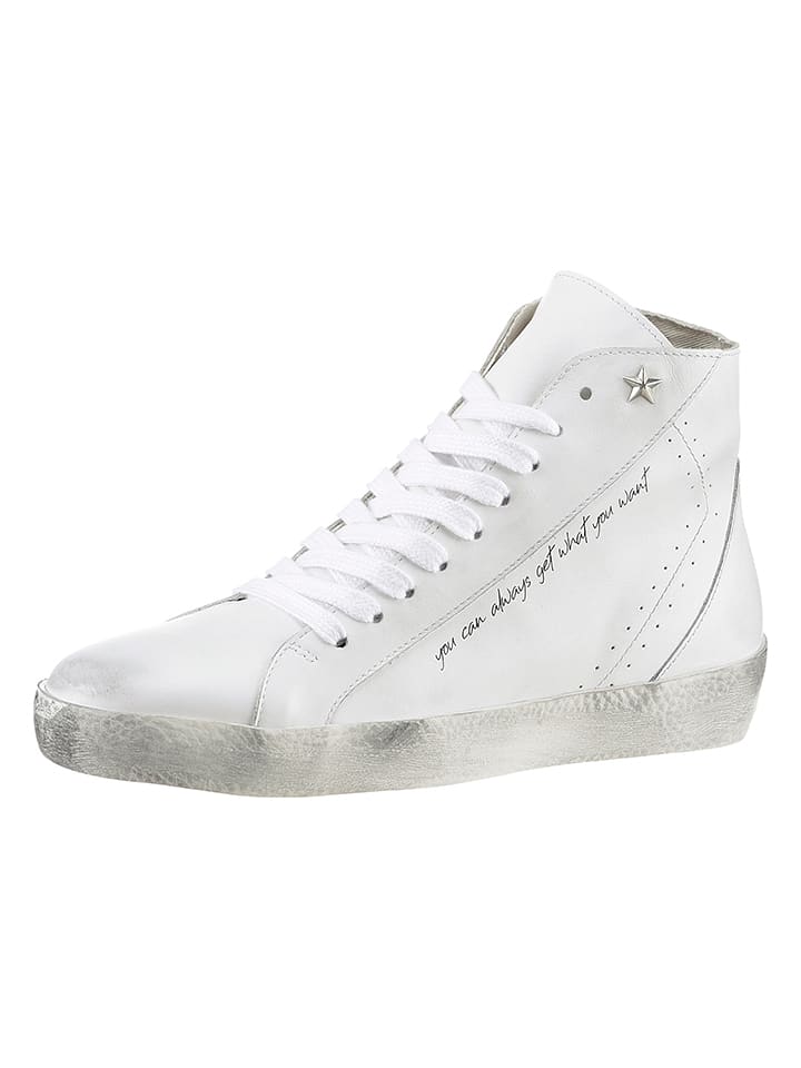 Skórzane sneakersy w kolorze białym