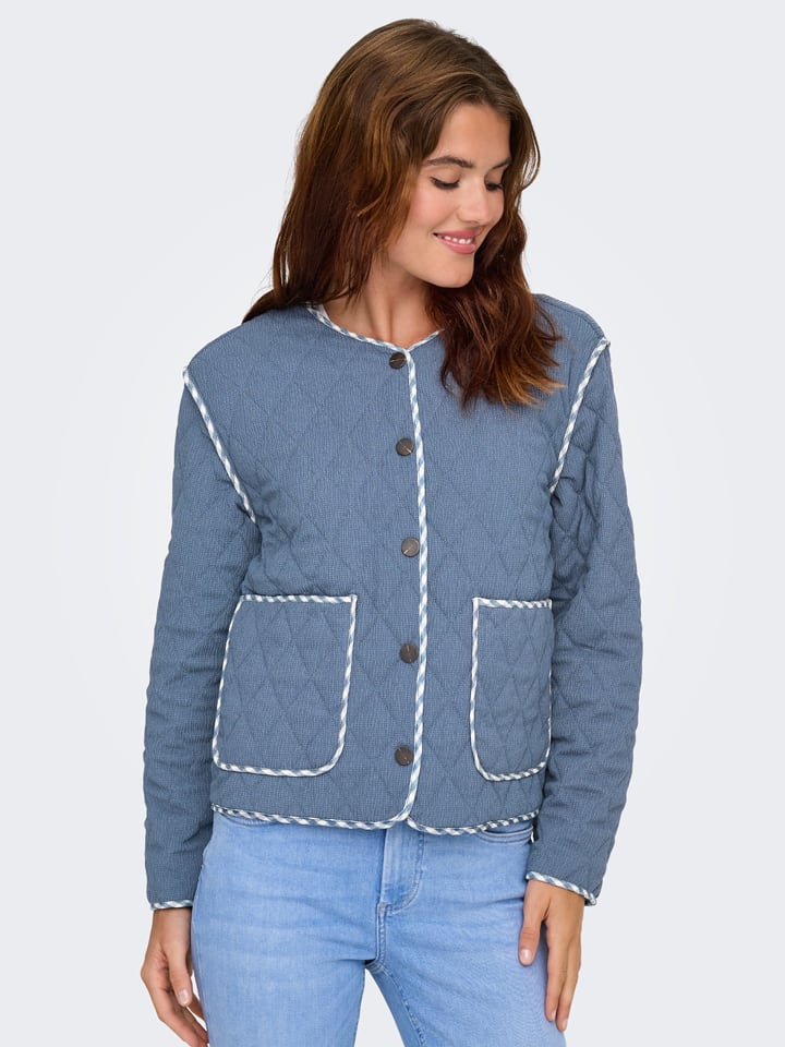 Omkeerbare jas blauwgrijs