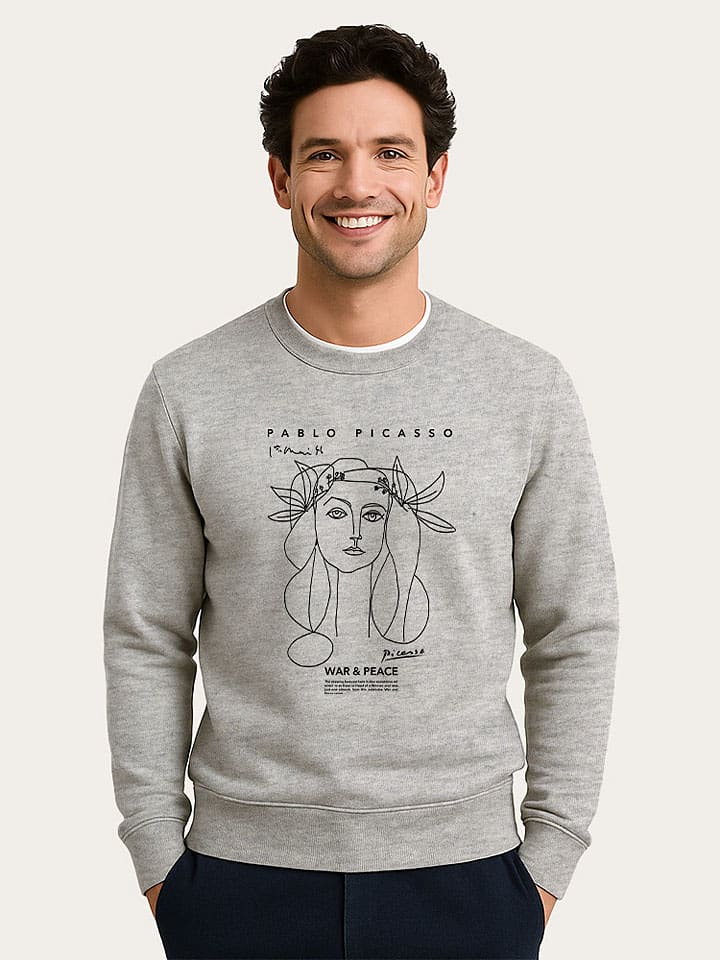 Sweatshirt "Picasso War & Peace" in Grau