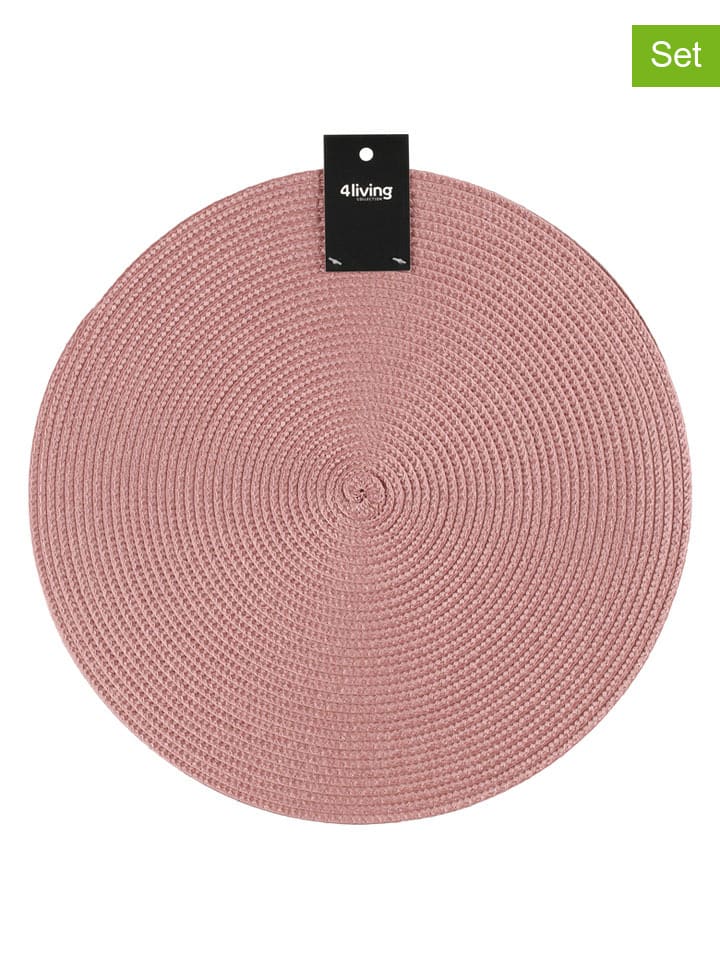 2er-Set: Tischsets "Miida" in Rosa - Ø 38 cm