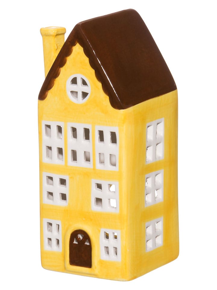 Świecznik "Copenhagen" w kolorze żółtym - 8,5 x 20,5 x 8,5 cm