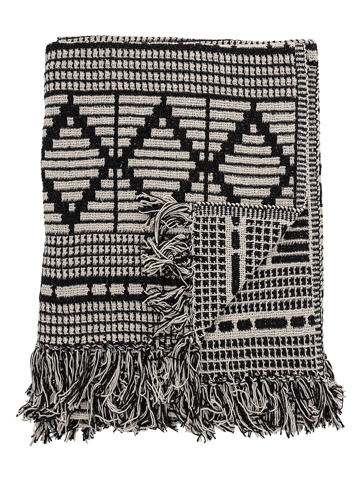 Woondeken ''Gutte'' crème/zwart - (L)160 x (B)130 cm