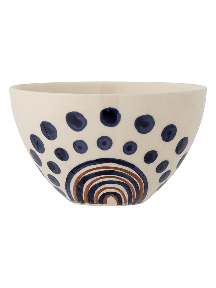 Kom "Shama" crème/blauw/lichtbruin - Ø 12 cm