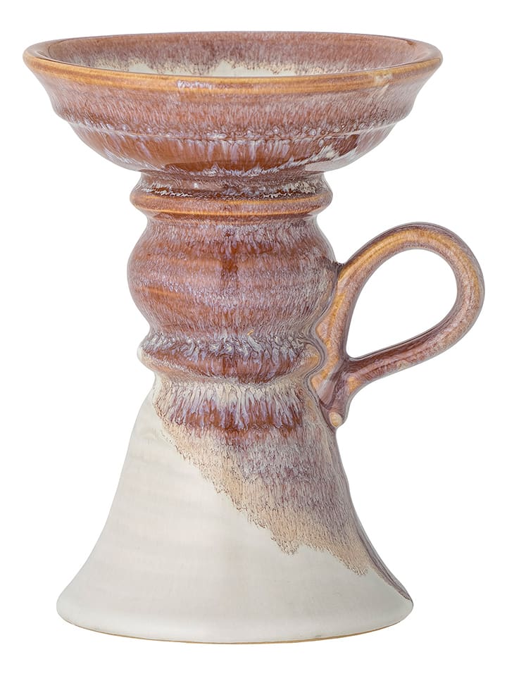 Świecznik "Soreyah" w kolorze jasnoróżowo-beżowym - wys. 19 x Ø 15,5 cm
