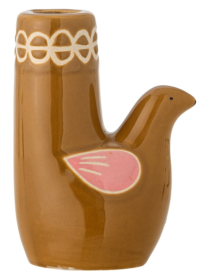 Kerzenhalter ''Trudy'' in Hellbraun/ Rosa - (B)9 x (H)12,5 x (T)6 cm