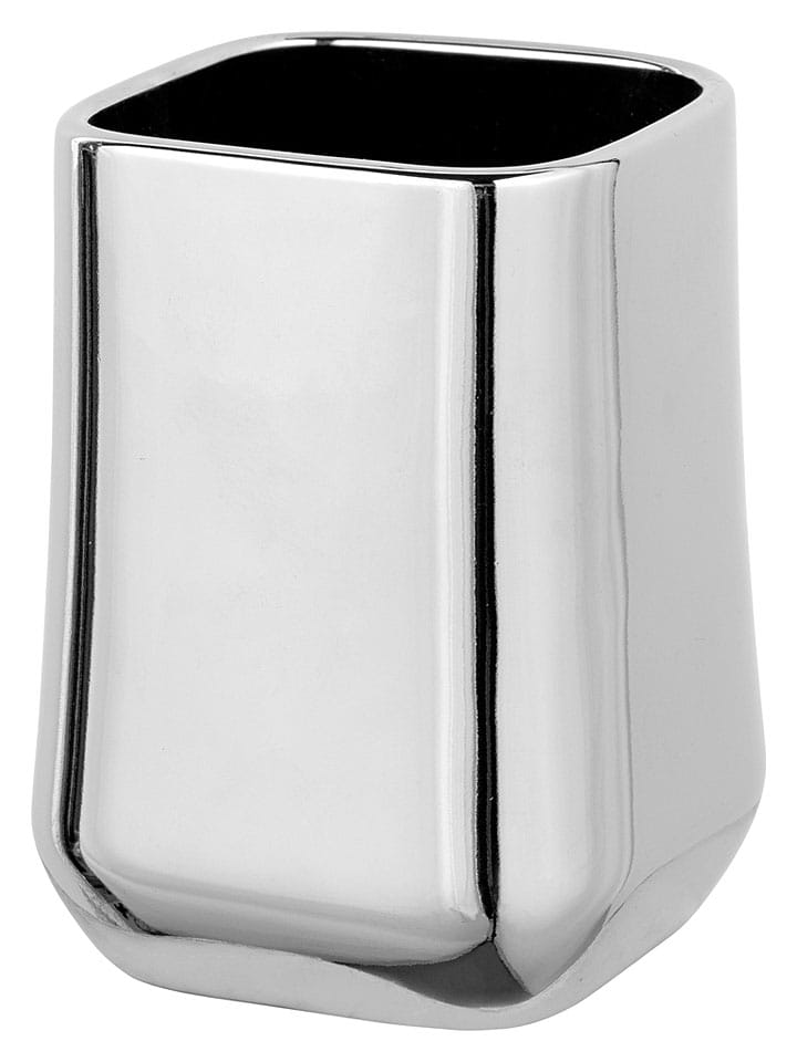 Zahnputzbecher ''Adine'' in Silber - (H)10,5 x Ø 7,5 cm