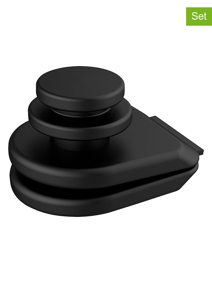 16er-Set: Duschvorhanggleiter "Jete" in Schwarz - (H)3 x Ø 2 cm