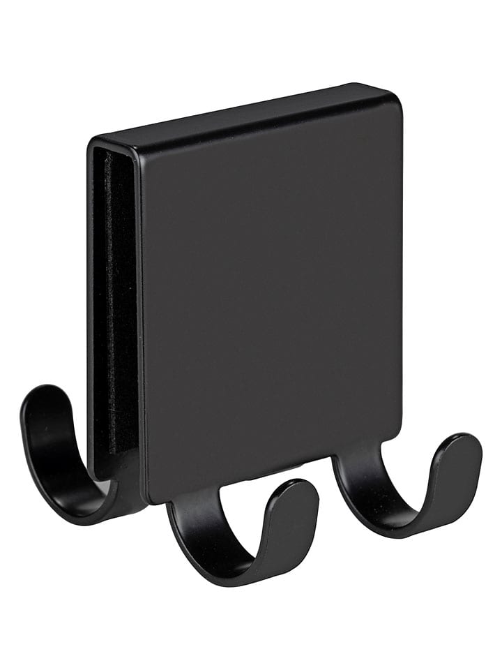 Doppel-Duschhaken "Brola" in Schwarz - (B)6,5 x (H)7 x (T)5,5 cm