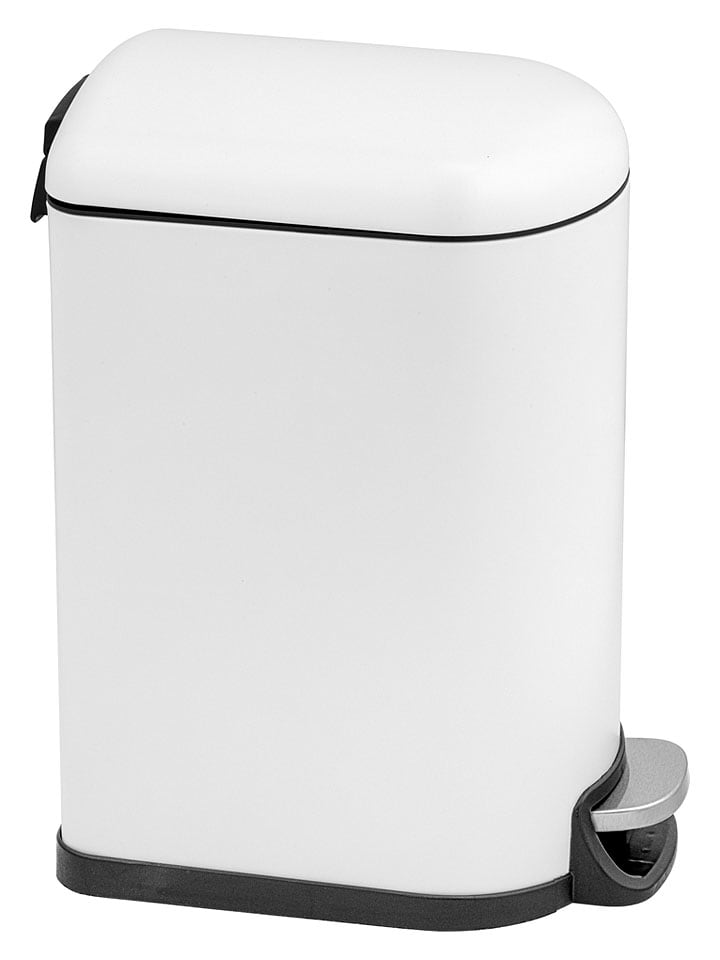 Treteimer in Weiß/ Schwarz - 10 l
