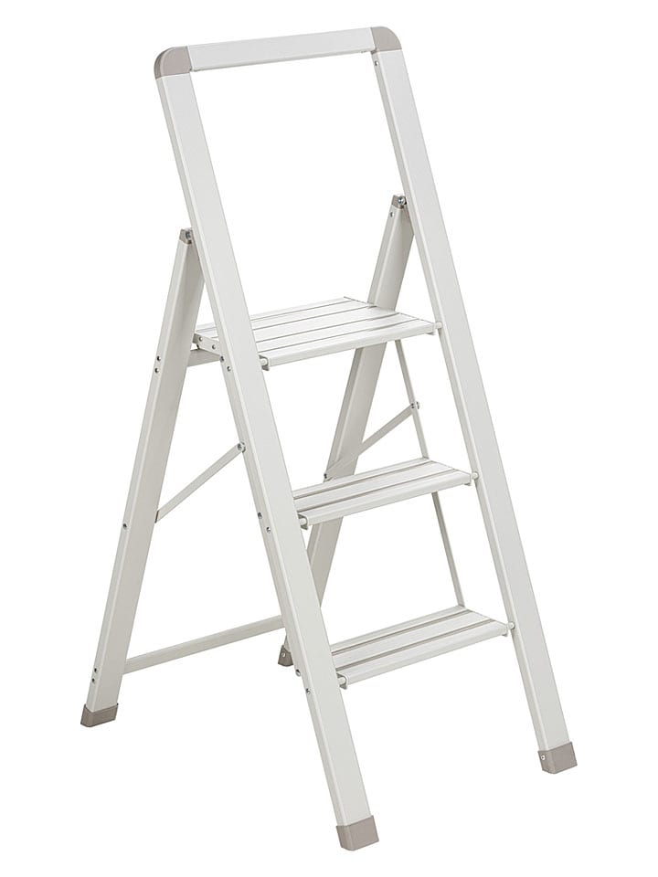 Klapptrittleiter "Jolie" in Creme/ Beige - (B)65,4 x (H)107 x (T)45,6 cm