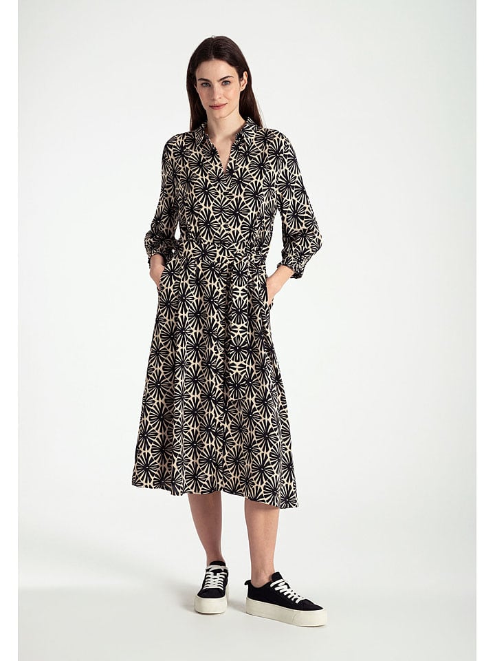 Jurk zwart/beige