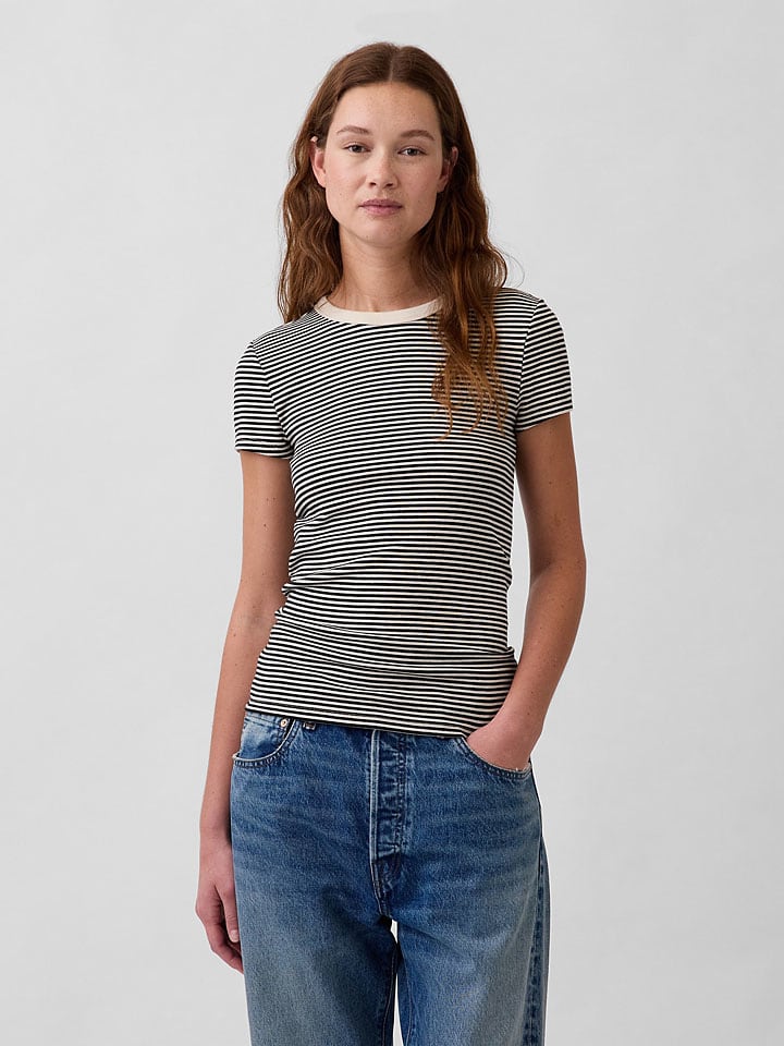Shirt in Schwarz/ Sand