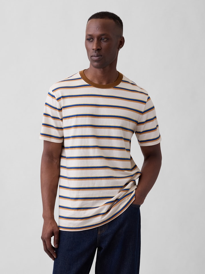 Shirt in Creme/ Hellbraun