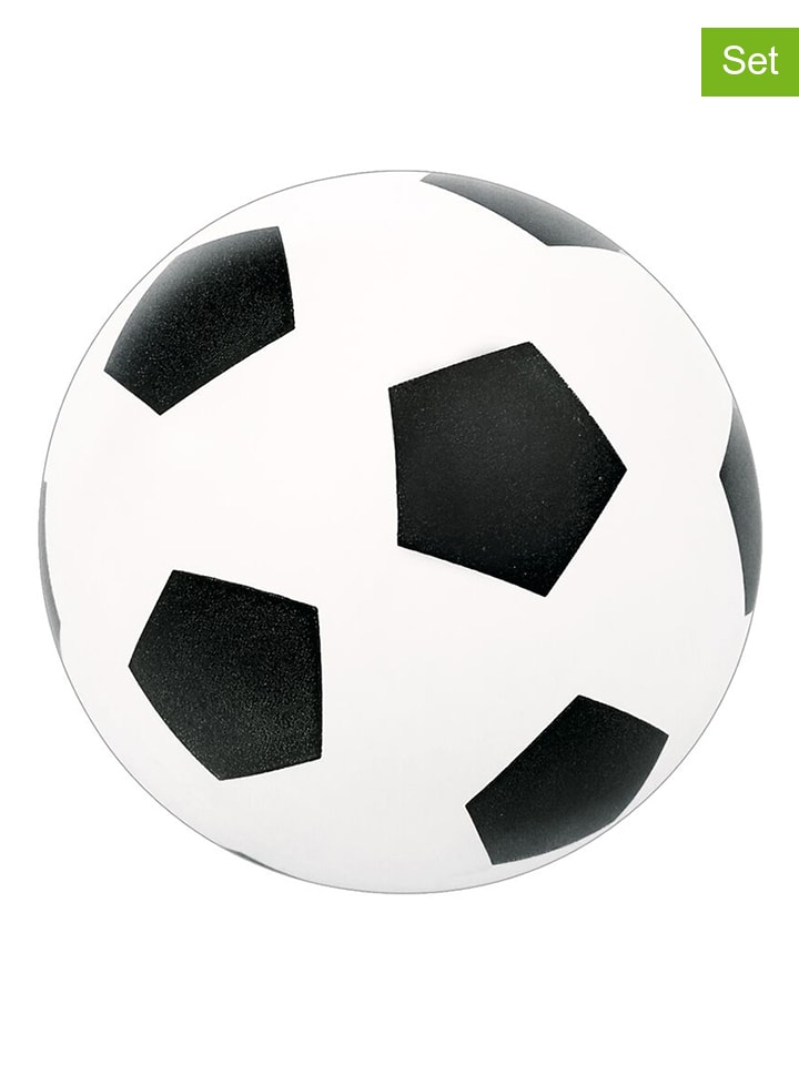 2er-Set: Mini-Springbälle ''Fußball'' in Weiß/ Schwarz - ab 6 Jahren