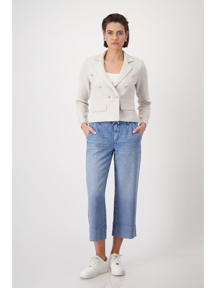 Gebreide blazer beige