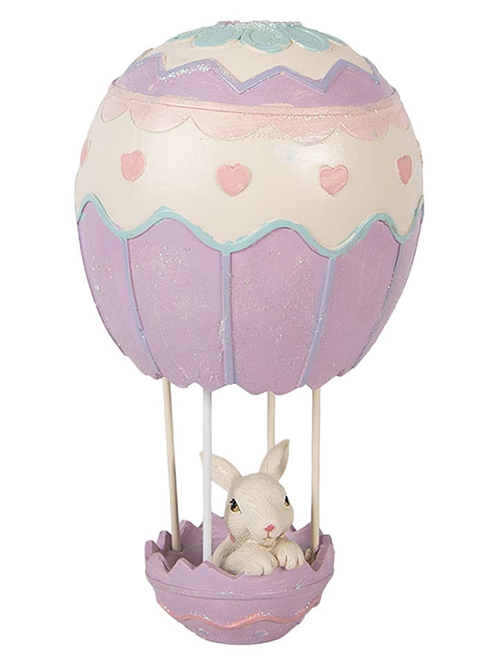 Figurka dekoracyjna "Bunny" w kolorze fioletowo-kremowym - wys. 20 x Ø 12 cm