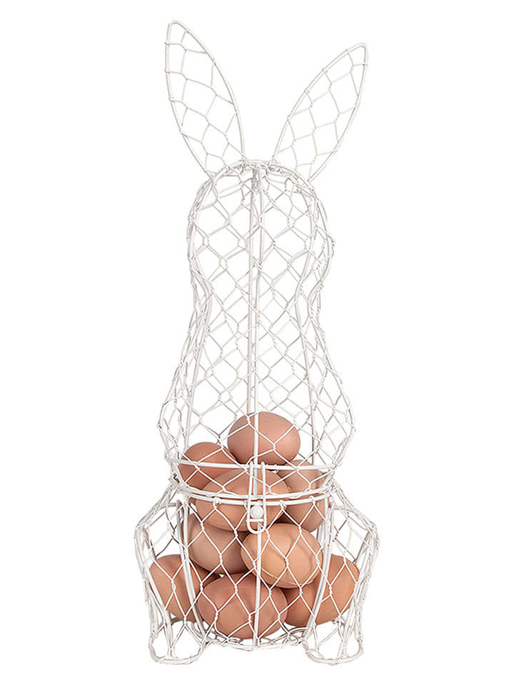 Koszyk "Bunny" w kolorze białym - 14 x 39 x 12 cm