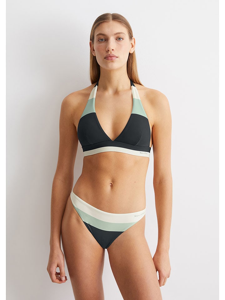 Figi bikini w kolorze granatowo-miętowo-białym