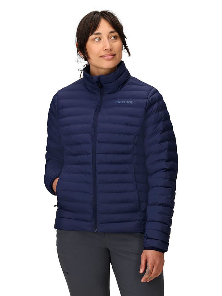 Doorgestikte jas "Echo Featherless" donkerblauw