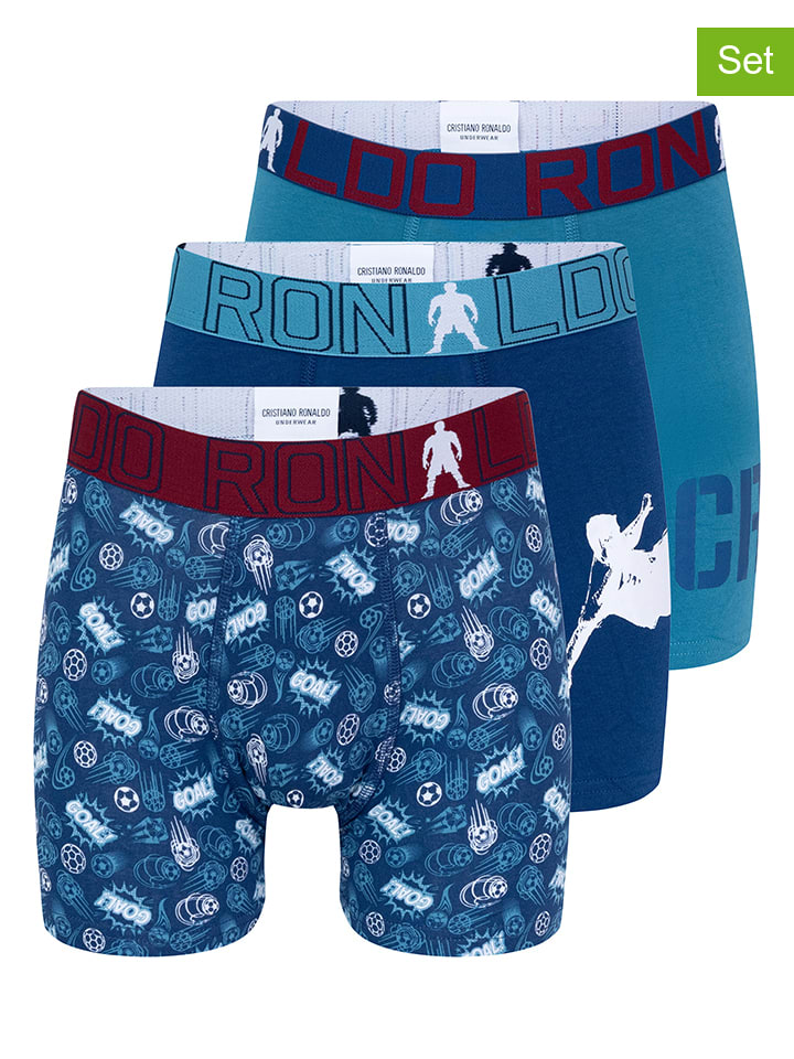 3er-Set: Boxershorts in Blau