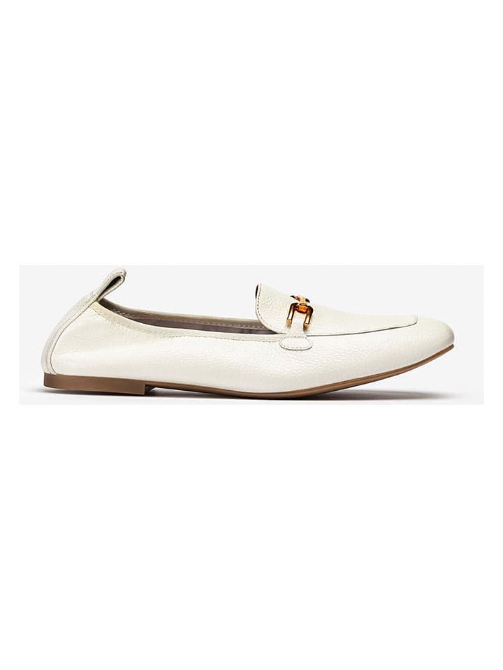 Leder-Slipper in Weiß