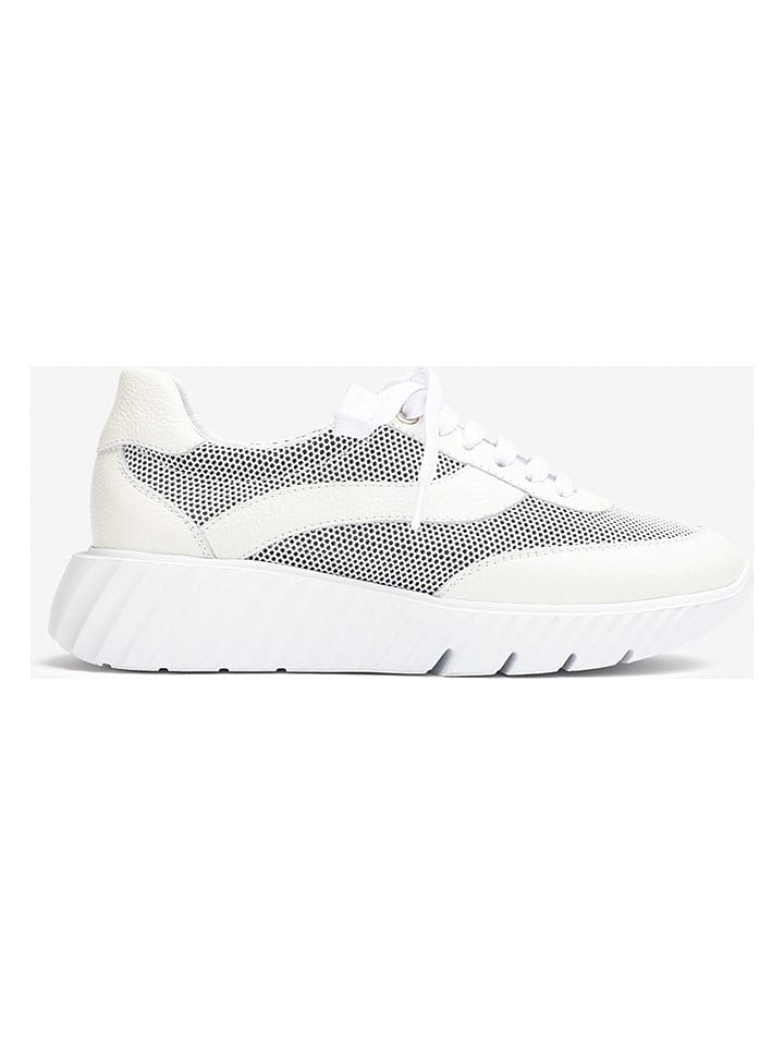 Skórzane sneakersy w kolorze białym