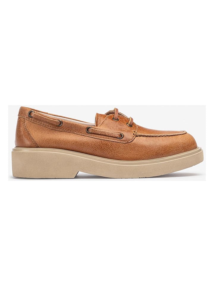 Leren veterschoenen lichtbruin