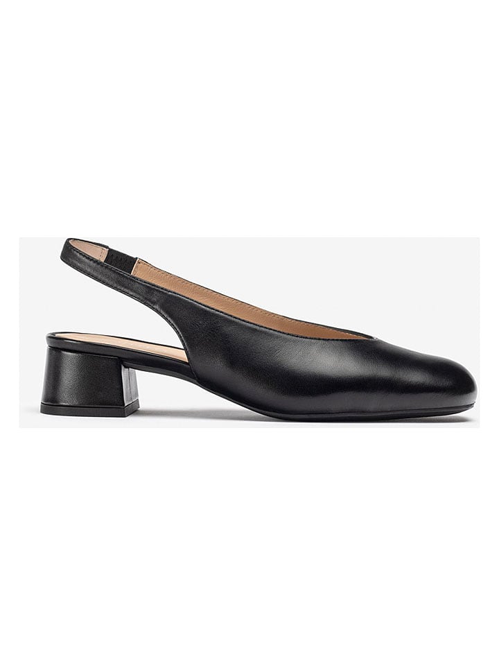 Leren slingpumps zwart