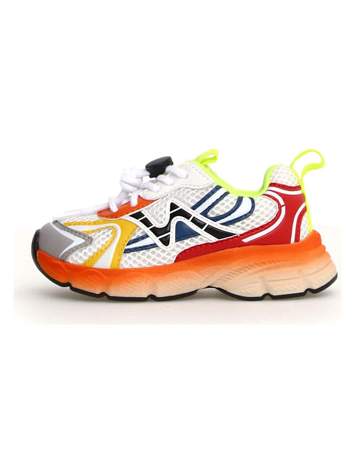 Sneakersy "Wave" w kolorze biało-pomarańczowym