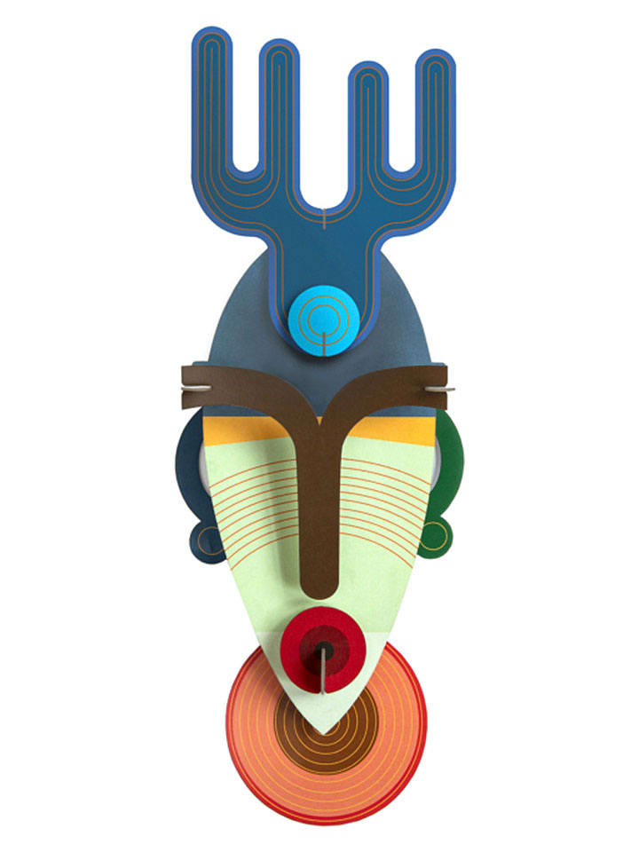 3D-Wanddekoration ''Dakar'' in Bunt - (B)15 x (H)41 x (T)5 cm