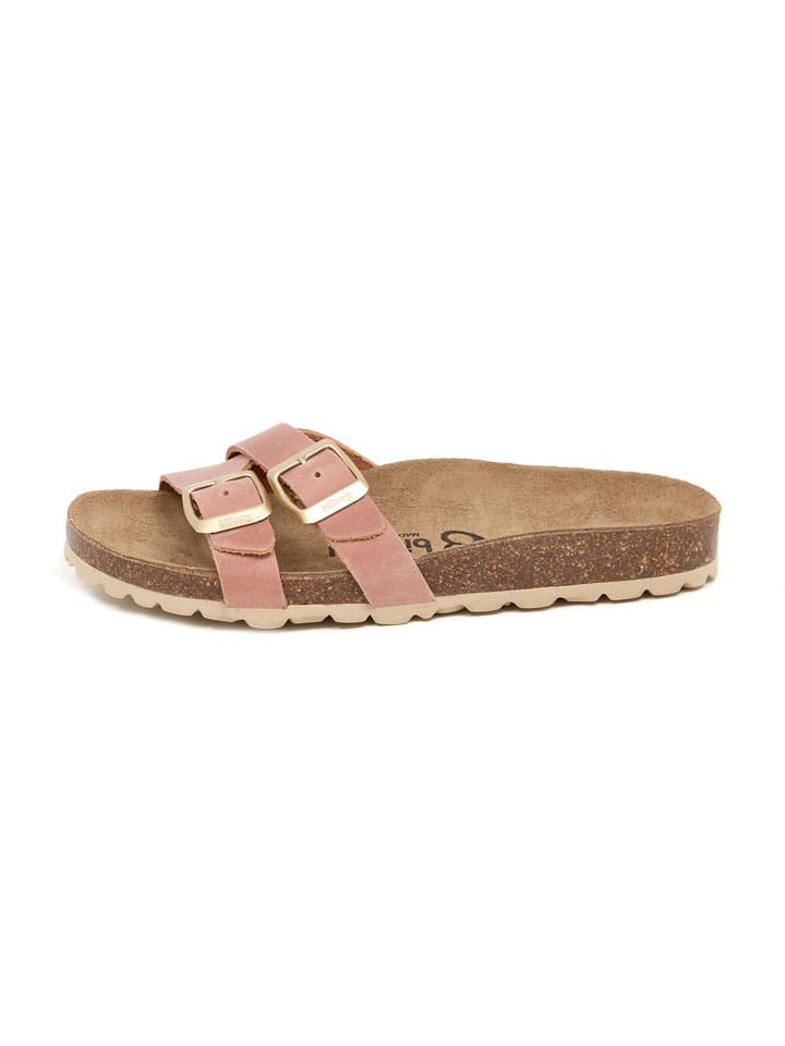 Leder-Pantoletten in Rosa