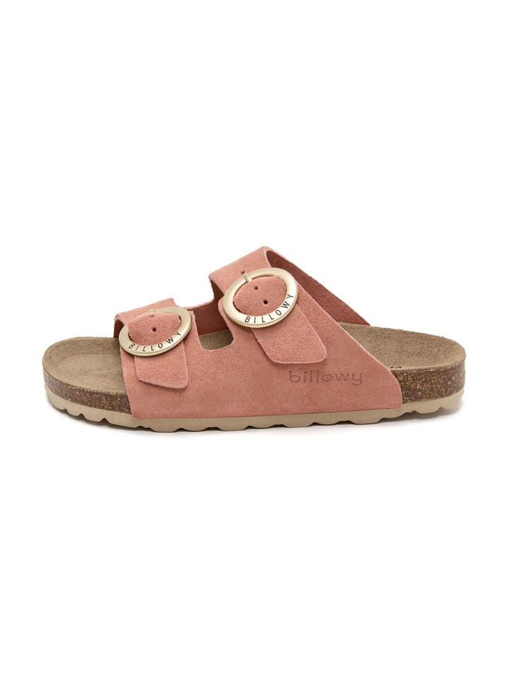Leren slippers lichtroze