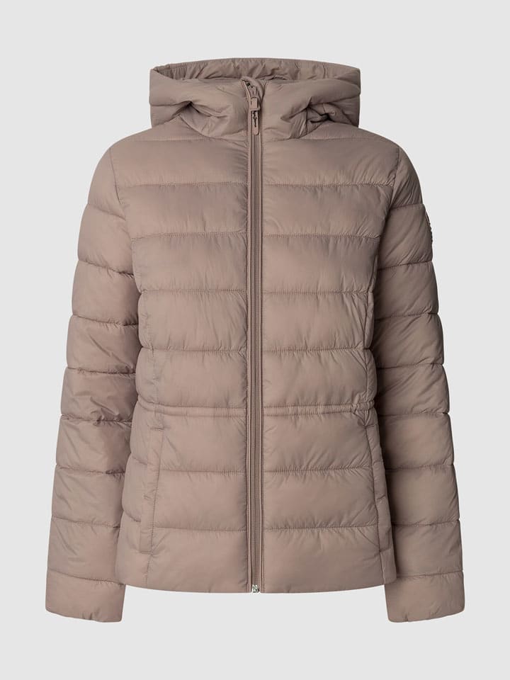 Doorgestikte jas beige