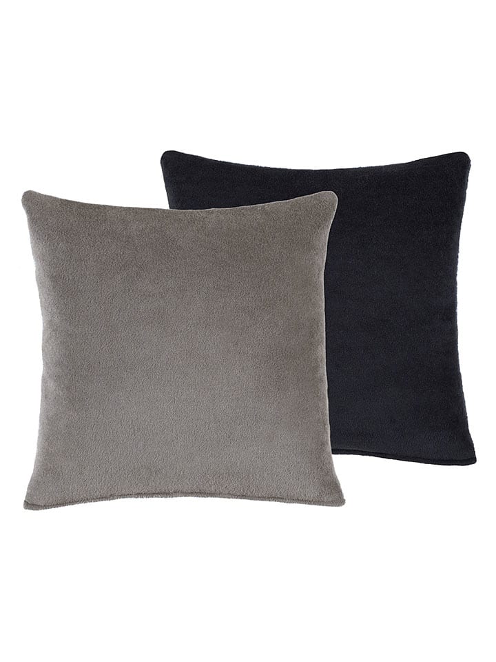 Kussenhoes grijs/zwart - (L)50 x (B)50 cm