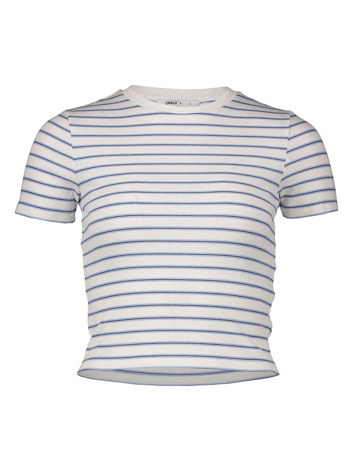 Shirt in Creme/ Blau