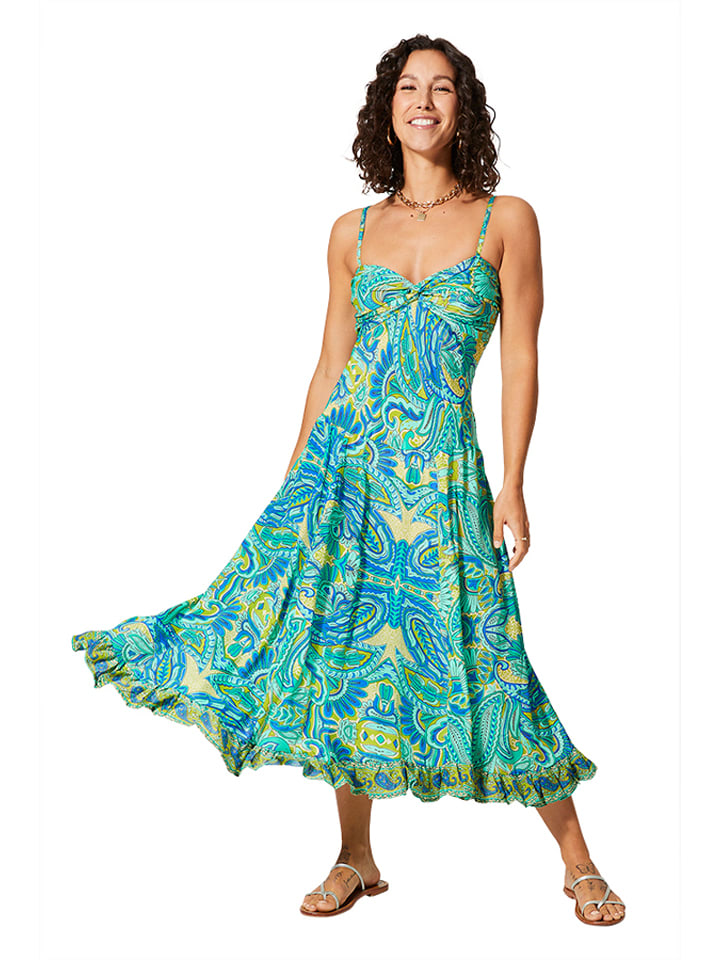 Kleid in Blau/ Grün