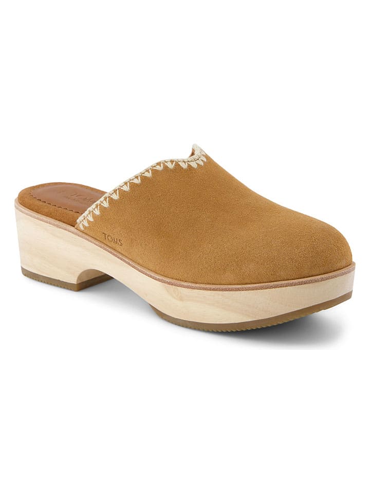 Leder-Clogs in Hellbraun