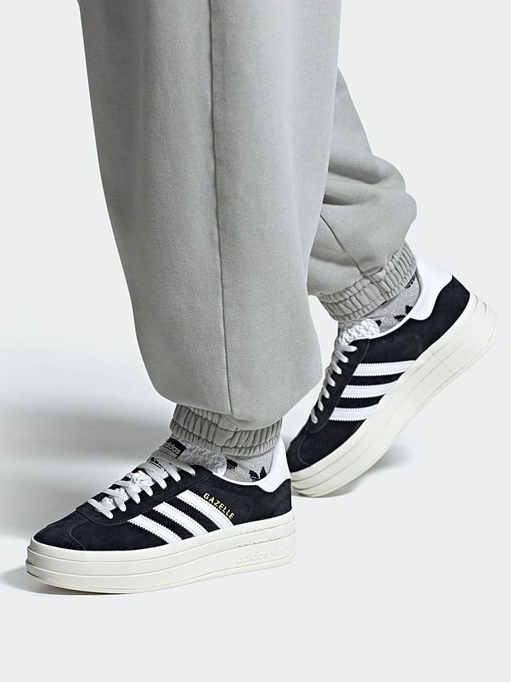 Leren sneakers "Gazelle Bold" zwart
