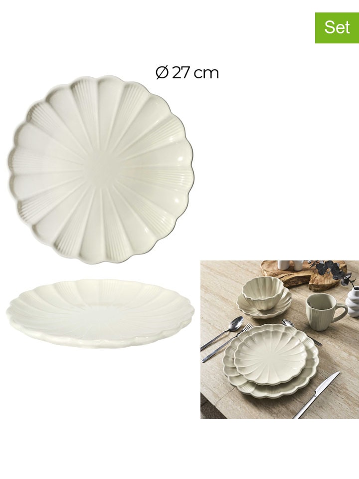 6-delige set: dinerborden crème - Ø 27 cm