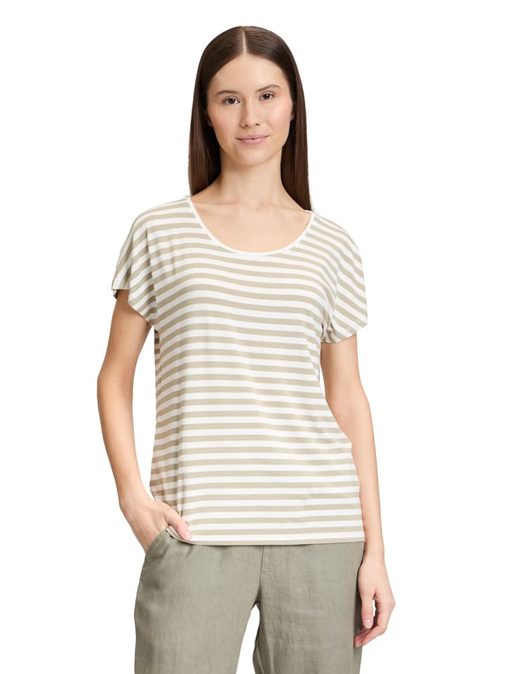 Shirt in Weiß/ Beige