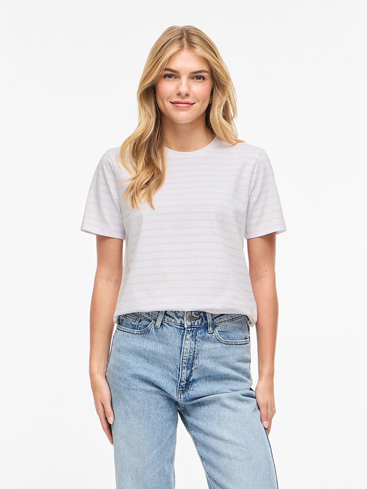 Shirt "Vinora" in Weiß/ Rosa