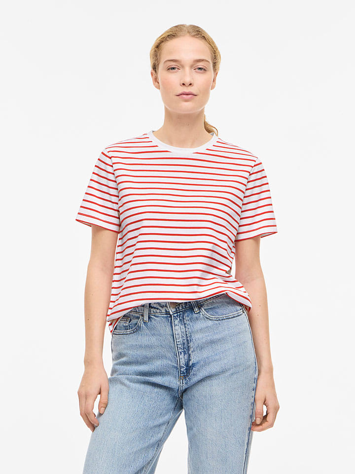 Shirt "Vinora" in Weiß/ Rot