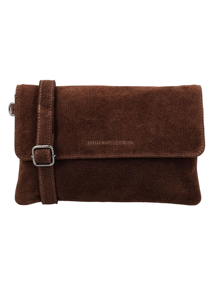 Leren schoudertas "Brazos" bruin - (B)24 x (H)16 x (D)5,5 cm